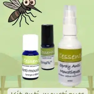 kit de 3 produits pour repousser les moustiques et apaiser les piqûres d'insectes